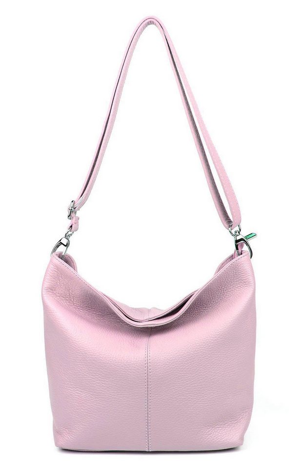 ITALYSHOP24 Schultertasche MADE IN ITALY Damen Leder Tasche Shopper Umhängetasche Cross Over Body, Brusttasche Bag große 3xFach geteiltes Hauptfach Freizeit Abend Urlaub von ITALYSHOP24