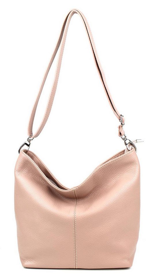 ITALYSHOP24 Schultertasche MADE IN ITALY Damen Leder Tasche Shopper Umhängetasche Cross Over Body, Brusttasche Bag große 3xFach geteiltes Hauptfach Freizeit Abend Urlaub von ITALYSHOP24