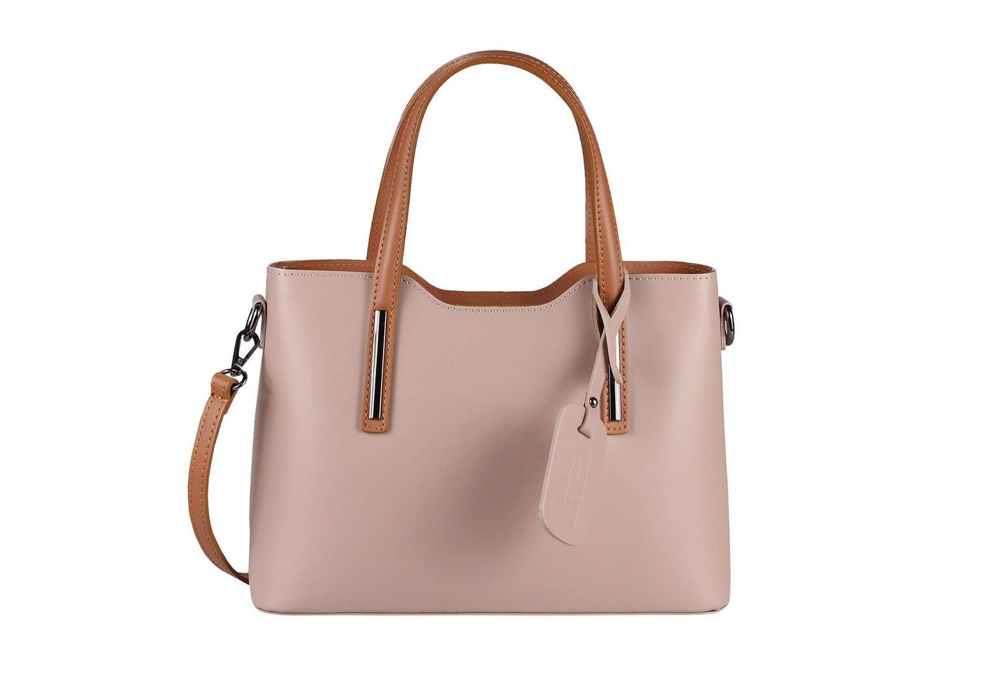 ITALYSHOP24 Schultertasche Made in Italy Damen Leder Handtasche, als CrossOver, Umhängetasche, Shopper tragbar von ITALYSHOP24