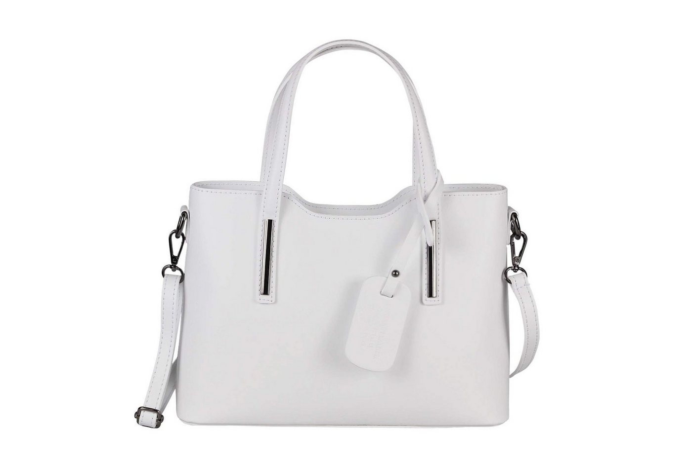 ITALYSHOP24 Schultertasche Made in Italy Damen Leder Handtasche, als CrossOver, Umhängetasche, Shopper tragbar von ITALYSHOP24