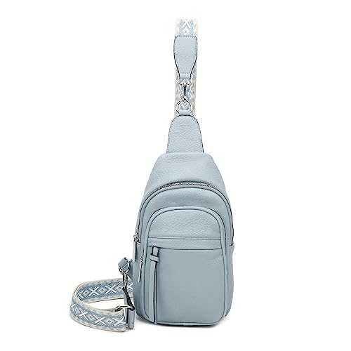 OBC Damen Bodybag Sling Tasche Rucksack Gürteltasche Crossbag Crossover Schultertasche Crossbody Brusttasche Umhängetasche Hellblau von ITALYSHOP24