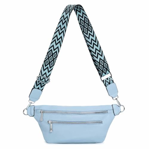 OBC Damen Brusttasche Tasche Crossbody Gürteltasche Umhängetasche Hüfttasche Cross-Over Bodybag Blau von ITALYSHOP24