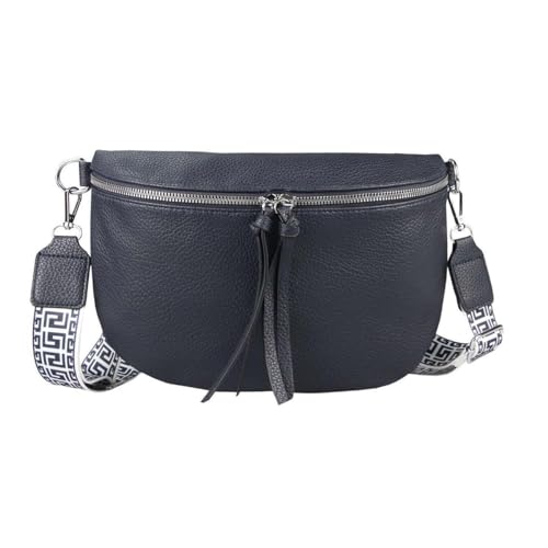 OBC Damen Tasche Bodybag Gürteltasche Crossbody Brusttasche Umhängetasche Hüfttasche Crossover Bauchtasche Schultertasche Handytasche Kunstleder Dunkelblau von ITALYSHOP24