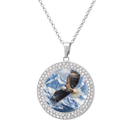 IUBBKI Halskette mit Anhänger „Fliegender Adler für Damen, runde Diamant-Halskette, Schmuckanhänger IUBBKI Halskette mit Anhänger „Fliegender Adler für Damen, runde Diamant-Halskette, Schmuckanhänger von IUBBKI