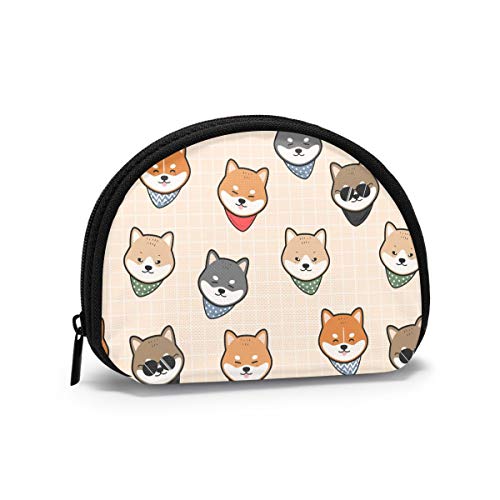 Niedlicher Schal Shiba Inu Delicious Sushi Münzgeldbörse Geldbörsen Kleingeldbeutel Mode Schlüsselhalter Reißverschluss Kleine Kosmetik-Make-up-Taschen von IUBBKI