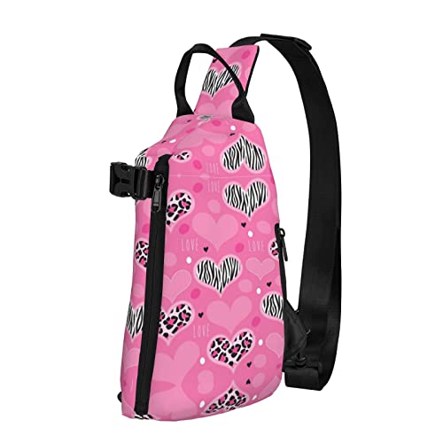 Rosa Liebesherz-Liebesherz-Diagonal-Schultertasche, Umhängetasche, Schultertasche, Brusttasche für Damen und Herren, Reise- und Wander-Tagesrucksack Rosa Liebesherz-Liebesherz-Diagonal-Schultertasche, Umhängetasche, Schultertasche, Brusttasche für Damen und Herren, Reise- und Wander-Tagesrucksack von IUBBKI
