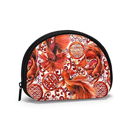 Roter Koi-Fisch, Chihuahua-Hundepfoten, Geldbörse, Geldbörse, Kleingeldtasche, flippiger Schlüsselhalter, Reißverschluss, kleine Kosmetik-Make-up-Taschen von IUBBKI