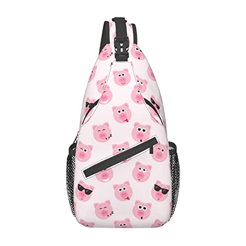 Umhängetasche mit lustigem rosa Schweinegesicht und niedlichen Pinguinen, die Bilder Machen, Umhängetasche für Herren und Damen, für Freizeit und Reisen Umhängetasche mit lustigem rosa Schweinegesicht und niedlichen Pinguinen, die Bilder Machen, Umhängetasche für Herren und Damen, für Freizeit und Reisen von IUBBKI