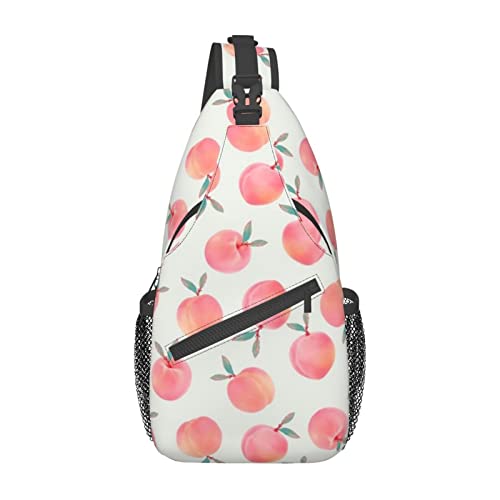 Umhängetasche mit rosa Pfirsichmuster, Pomeranian-Welpen und -Punkt, Umhängetasche für Herren und Damen, für Freizeit und Reisen Umhängetasche mit rosa Pfirsichmuster, Pomeranian-Welpen und -Punkt, Umhängetasche für Herren und Damen, für Freizeit und Reisen von IUBBKI