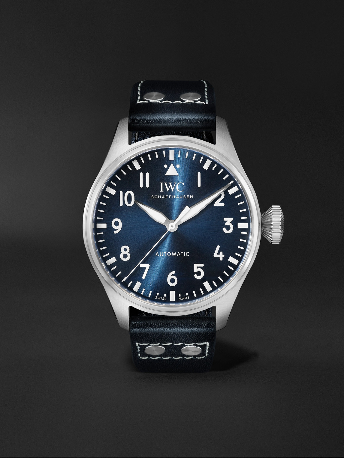 IWC Schaffhausen - Big Pilot's Automatic 43mm Stainless Steel and Leather Watch, Ref. No. IW329303 - Men - Blue von IWC Schaffhausen