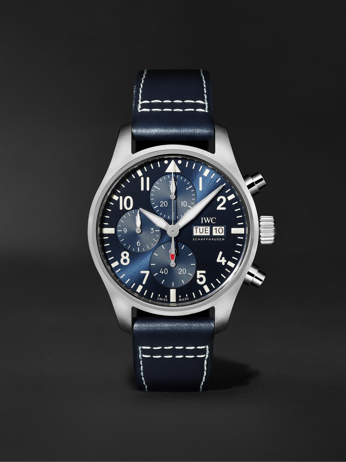 IWC Schaffhausen - Pilot's Watch Automatic Chronograph 41mm Stainless Steel and Leather Watch, Ref. No. IW388101 - Men - Blue von IWC Schaffhausen