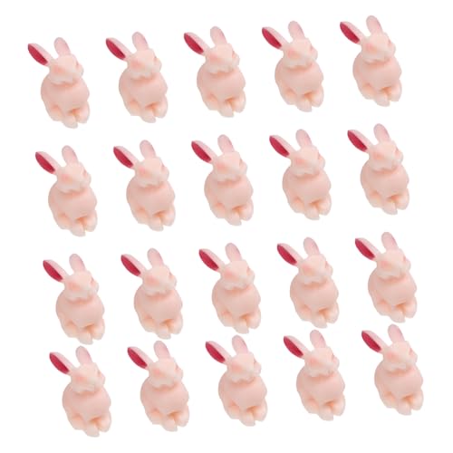 IWOWHERO 20St Nageldekoration Nagelzubehör Bunny Nagelscheiben 3D- Nagelabziehbilder. rosa Dekor Nagel Charms Nail Art Dekore für Frauen dreidimensional schmücken Stapelbohrer Fräulein Harz von IWOWHERO