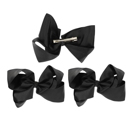 IWOWHERO 3st Schleife Haarnadel Bowknot-haar-accessoires Französische Haarspangen Cheerleader-haarnadel Haarspange Für Kinder Groß Kleinkind Frankreich Gerippter Gürtel Aus Polyester von IWOWHERO