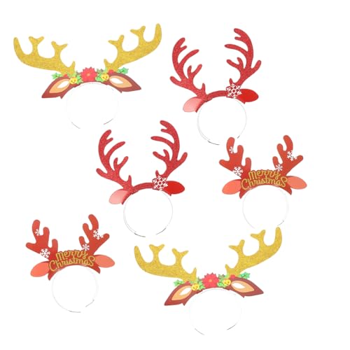 IWOWHERO 6st Buchstabe Geweih Stirnband Weihnachtskopf Hirsch Stirnband Mit Pailletten Großes Rentier-stirnband Rentier-glitzer-stirnband Weihnachts-rentier-stirnband Haarband Papier IWOWHERO 6st Buchstabe Geweih Stirnband Weihnachtskopf Hirsch Stirnband Mit Pailletten Großes Rentier-stirnband Rentier-glitzer-stirnband Weihnachts-rentier-stirnband Haarband Papier von IWOWHERO