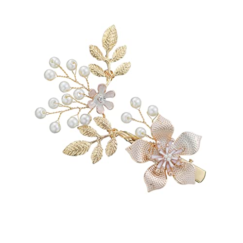 IWOWHERO Hochzeit Haarschmuck für Damen Haarspange mit Perlen und Goldenen Blütenblättern Stilvolles Kopfaccessoire für Besondere Anlässe und Festliche Feierlichkeiten IWOWHERO Hochzeit Haarschmuck für Damen Haarspange mit Perlen und Goldenen Blütenblättern Stilvolles Kopfaccessoire für Besondere Anlässe und Festliche Feierlichkeiten von IWOWHERO
