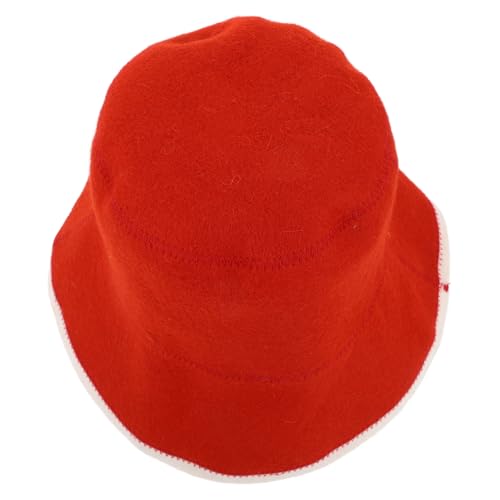 IWOWHERO Modischer Saunahut Rote Duschhaube Aus Wolle für Sauna und Bad Leicht und Einfach Zu Tragen IWOWHERO Modischer Saunahut Rote Duschhaube Aus Wolle für Sauna und Bad Leicht und Einfach Zu Tragen von IWOWHERO