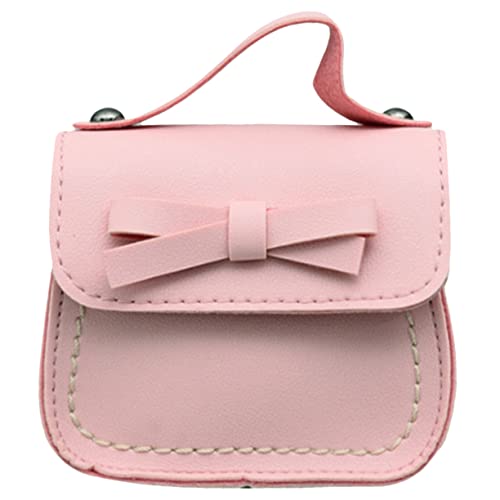 IWOWHERO Umhängetasche Für Kinder Handtasche Mit Schleife Rucksack Mit Schleife Süße Umhängetasche Bowknot-Tasche Umhängetasche Mit Schleife Kindergeldbeutel Geschenk Baby Mädchen Pu-Leder von IWOWHERO