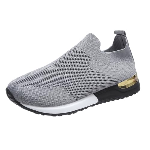 IXII Damen-Sneaker,Damen Turnschuhe Ohne Schnürung, Orthopädische Laufschuhe, Rutschfestes, Verschleißfestes, Atmungsaktives Futter, Erhältlich-Grey||39EU von IXII