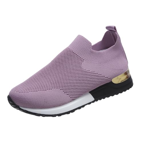 IXII Damen-Sneaker,Damen Turnschuhe Ohne Schnürung, Orthopädische Laufschuhe, Rutschfestes, Verschleißfestes, Atmungsaktives Futter, Erhältlich-Purple||41EU von IXII