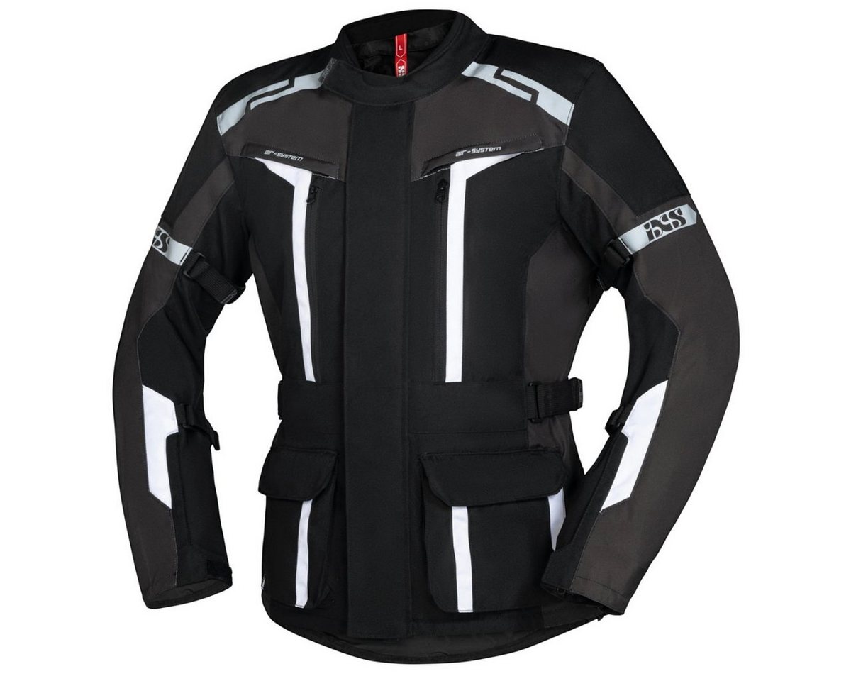 IXS Motorradjacke iXS Evans-ST 2.0 Textiljacke Herren schwarz / grau / weiß 5XL von IXS