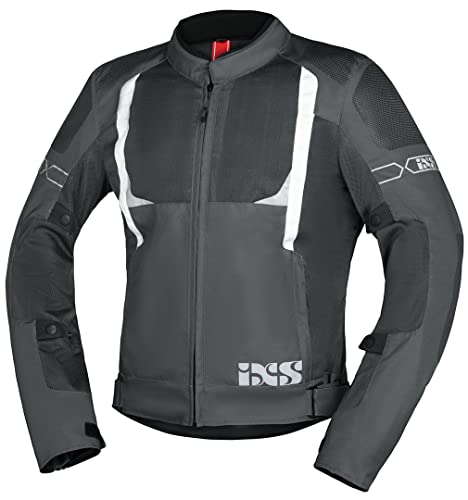 IXS Motorradjacke mit Protektoren Motorrad Jacke Trigonis-Air Sportstourer Textiljacke dunkelgrau/grau/wei XL, Herren, Sommer, Polyester, weiß von IXS