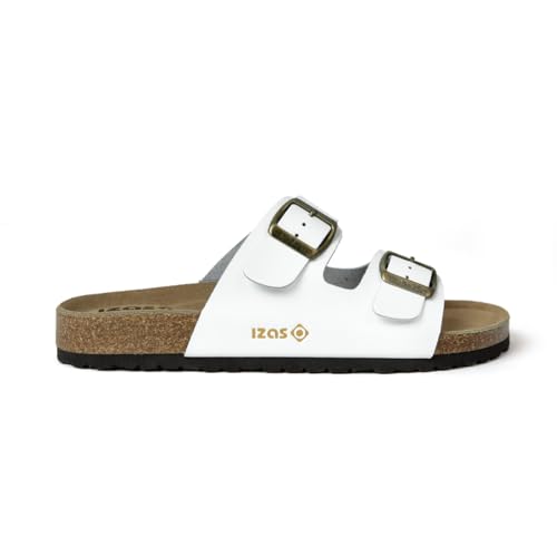 Izas Durtal V2 Black Sandalen für Damen und Herren, Sommer, lässig und modern, Strand-Flip-Flops mit doppelter Schnalle, Unisex, Leder, Schwarz, weiß, 36 EU Izas Durtal V2 Black Sandalen für Damen und Herren, Sommer, lässig und modern, Strand-Flip-Flops mit doppelter Schnalle, Unisex, Leder, Schwarz, weiß, 36 EU von IZAS