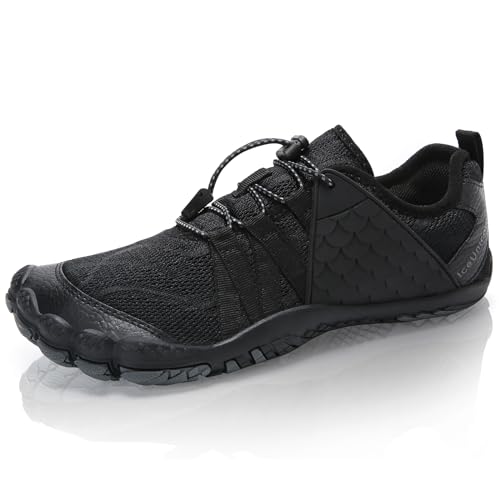 IceUnicorn Barfuss Schuhe Damen Barfußschuhe Herren Damen Strandschuhe Schwimmschuhe Wasserschuhe Aquaschuhe Fitnessschuhe (A116Schwarz,36EU) von IceUnicorn