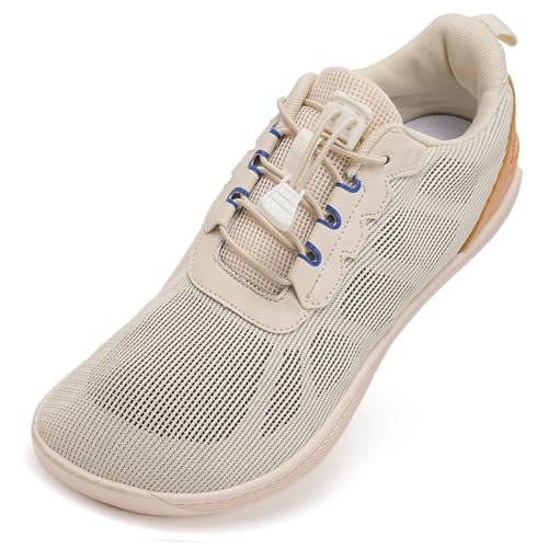 IceUnicorn Barfuss Schuhe Damen Barfußschuhe Herren Walkingschuhe Finessschuhe Outdoor Freizeit(146Beige,46EU) von IceUnicorn