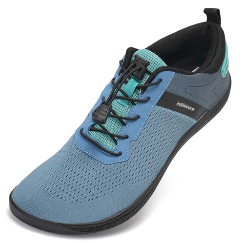 IceUnicorn Barfuss Schuhe Damen Barfußschuhe Herren Walkingschuhe Finessschuhe Outdoor Freizeit(147Blau,44EU) von IceUnicorn