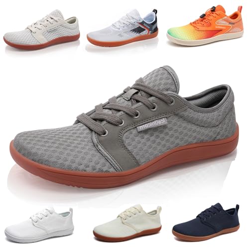 IceUnicorn Barfuss Schuhe Damen Barfußschuhe Herren Walkingschuhe Finessschuhe Outdoor Freizeit(80Grau,42EU) von IceUnicorn