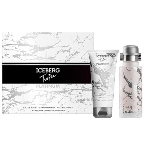 Iceberg Twice Platinum Geschenkbox für Damen, Eau De Toilette, Spray 125 ml und feuchtigkeitsspendende und parfümierte Körpermilch 100 ml Iceberg Twice Platinum Geschenkbox für Damen, Eau De Toilette, Spray 125 ml und feuchtigkeitsspendende und parfümierte Körpermilch 100 ml von Iceberg