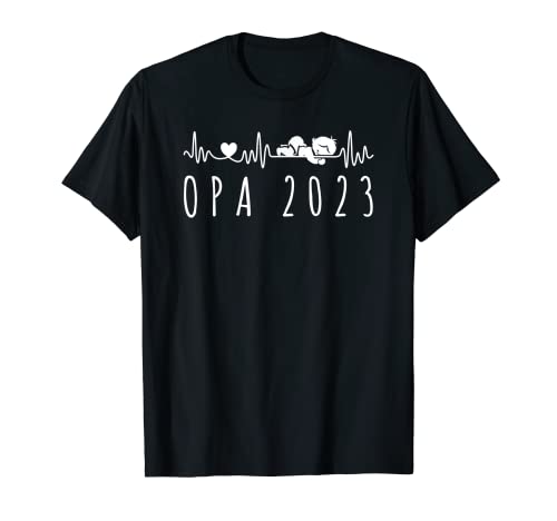 Opa 2023 Herzschlag Baby Ankündigung Für Werdenden Großvater T-Shirt von Ich Werde Opa 2023 Herzschlag Werdender Großvater