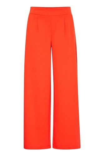 ICHI IHKATE SUS Long Wide PA2 Damen Hose Stoffhose mit Stretch hoher Elastikbund weiter Schnitt, Größe:XXL, Farbe:Grenadine (171558) von ICHI