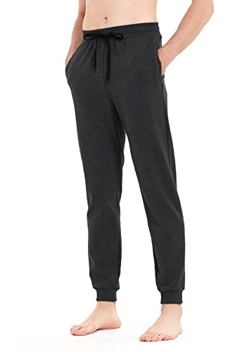 Idtswch 32/34/36/38 lange Schrittlänge Herren Jogginghose extra lange Jogginghose mit Reißverschlusstaschen, Schwarz / Grau, Klein von Idtswch