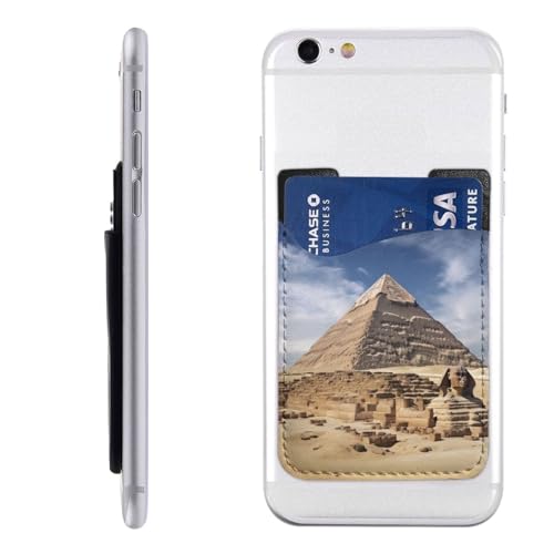 Pyramids of Egypt Kartenhalter für Handyhülle, PU-Leder, selbstklebend, Ausweis, Kreditkartenetui, geeignet für die Rückseite der meisten Smartphones von IguaTu