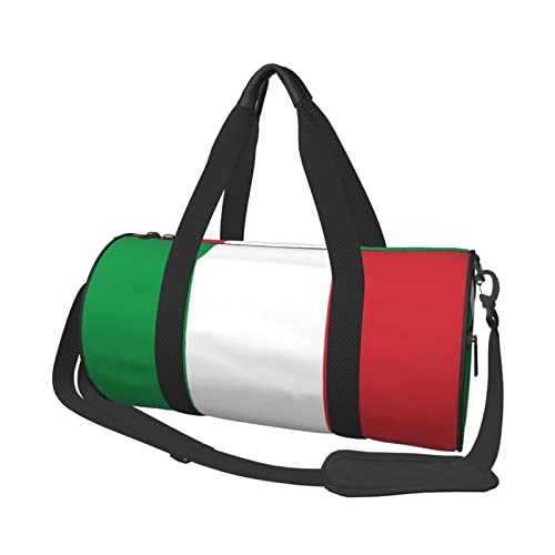 Runde Reisetasche Faltbare Sporttasche Große Kapazität Schwarz Weiß Polka Dot Übernachtungstasche Geeignet für Männer und Frauen, Flagge Italien, Einheitsgröße von IguaTu