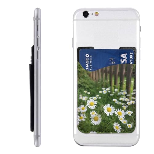 Spring Garden Daisy Flower Kartenhalter für Handyhülle, PU-Leder, selbstklebend, Ausweis, Kreditkartenetui, geeignet für die Rückseite der meisten Smartphones von IguaTu