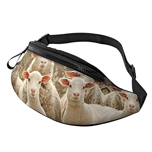 Bauchtasche mit Zebra-Druck, für Herren und Damen, modisch, verstellbar, für Reisen, Sport, Wandern, Schafe und Lämmer., Einheitsgröße von Iguatu