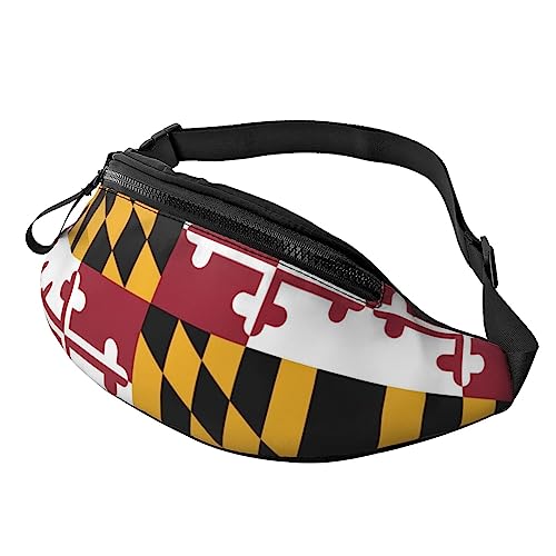 Gymnastikspiel Bauchtasche für Männer und Frauen, modische verstellbare Crossbody-Hüfttasche, für Reisen, Sport, Walking, Flagge von Maryland, Einheitsgröße von Iguatu