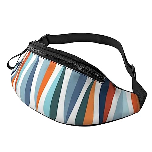 Niedliche Pinguin-Skizzen-Bauchtasche für Männer und Frauen, modische, verstellbare Crossbody-Hüfttasche, für Reisen, Sport, Wandern, Mid Century Modern mit Tropfenformen, Einheitsgröße von Iguatu