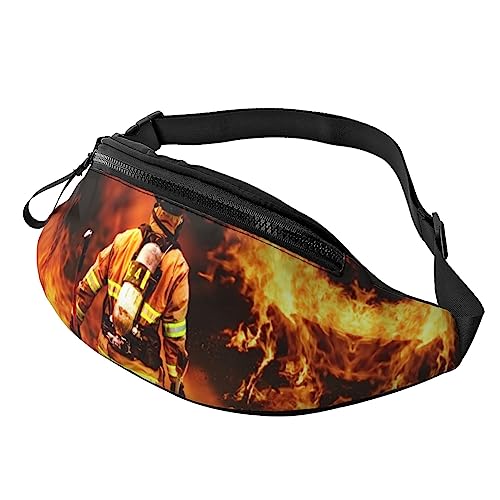 Rote Rose Bauchtasche für Herren und Damen, modische verstellbare Umhängetasche, für Reisen, Sport, Wandern, Feuerwehrmann Feuerwehrmann Flamme, Einheitsgröße von Iguatu