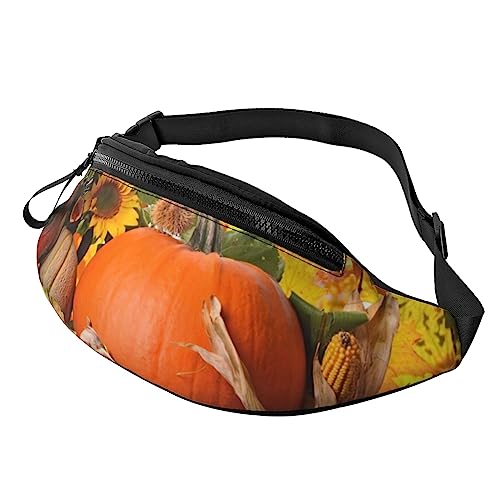 Weiße natürliche grüne Zweig-Bauchtasche für Herren und Damen, modische verstellbare Umhängetasche, für Reisen, Sport, Wandern, Thanksgiving Day Kürbis, Einheitsgröße von Iguatu