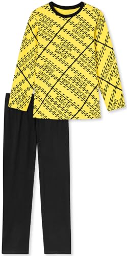 In One Clothing - Jungen Schlafanzug lang, weicher Single-Jersey aus 100% Baumwolle - mit Motiv Danger in gelb Grösse 140 In One Clothing - Jungen Schlafanzug lang, weicher Single-Jersey aus 100% Baumwolle - mit Motiv Danger in gelb Grösse 140 von In One Clothing