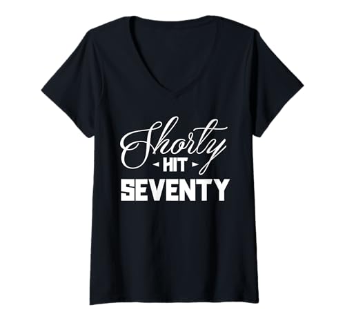 Damen 70. Geburtstag Shorty Hit siebzig witzig 70 Jahre Geschenk T-Shirt mit V-Ausschnitt Damen 70. Geburtstag Shorty Hit siebzig witzig 70 Jahre Geschenk T-Shirt mit V-Ausschnitt von InGENIUS Geburtstagsshirts & Geschenke