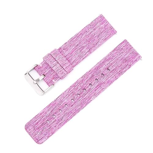 InOmak Nylon Watch Band 12-22mm gewebte Leinwand-Watch-Gurte, Rosenrot, 20mm silberne Schnalle von InOmak