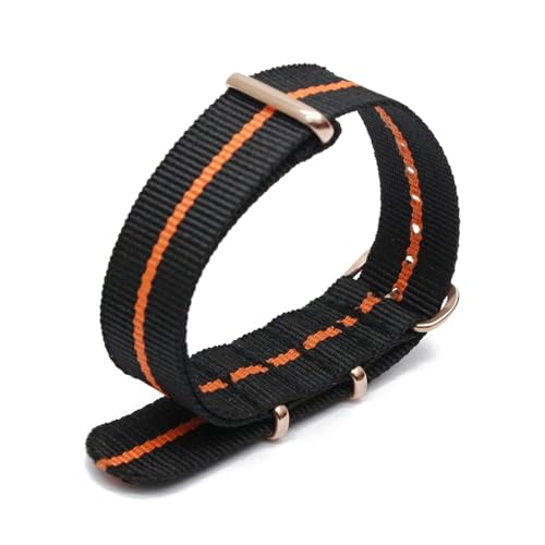 InOmak Nylon Watch Band 18-24mm Ersatz Armband, Roségoldrnschnalle, 20mm von InOmak