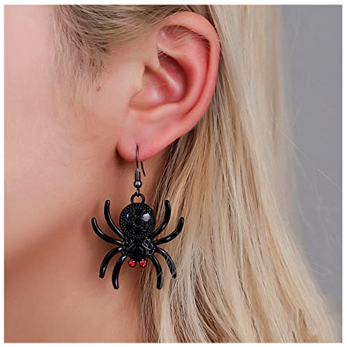 Inateannal Schwarze Spinne Baumeln Ohrringe Onyx Spinne Haken Ohrringe Gothic Horror Spinne Ohrringe Vintage Übertrieben Spinne Ohrstecker Schmuck Für Frauen Und Mädchen von Inateannal