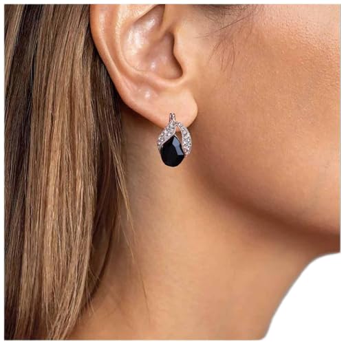 Inateannal Vintage Schwarz Onyx Ohrringe Schwarz Kristall Ohrringe Schwarz Cz Tropfen Ohrringe Gold Strass Ohrstecker Schmuck Für Frauen Und Mädchen von Inateannal