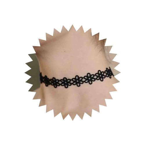 Inateannal Vintage Schwarzer Spitze Choker Halskette Kurze Spitze Blume Halskette Schwarz Hohle Blume Halskette Gothic Spitze Tattoo Halskette Spitze Kragen Halskette Schmuck Für Frauen Mädchen von Inateannal