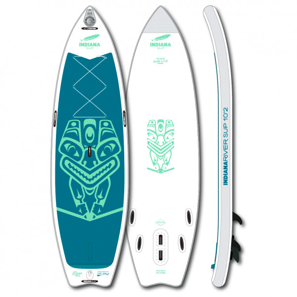 Indiana - 10'2 River Inflatable - SUP Board Gr 311 x 86,4 x 15 cm weiß/grün von Indiana